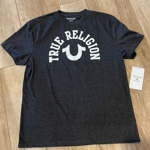 True Religion Charcoal/White Loungewear Tee LARGE